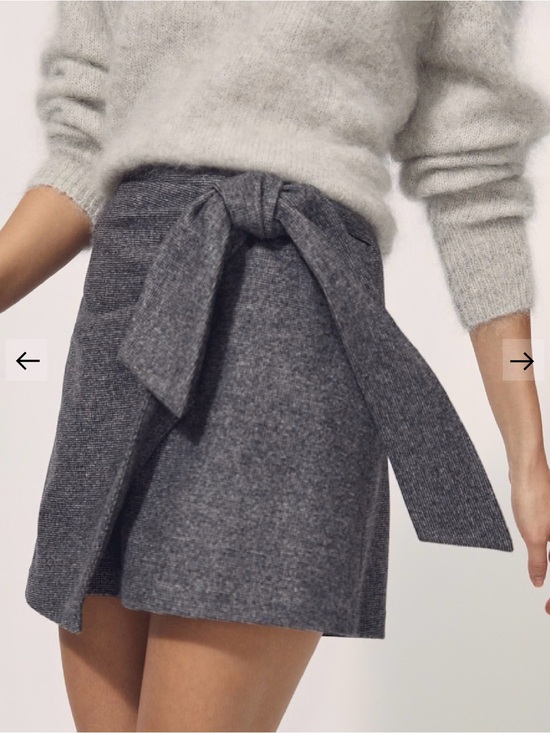 Wilfred Dresses & Skirts - Wilfred Charcoal Gray Ribbed Tie-Waist Mini Skirt